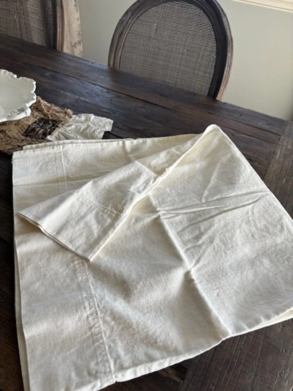 NEW Crate & Barrel King Ivory Linen pillowcases - REDUCED! Set of two.